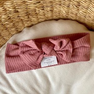 EUC Posh Peanut Blush Rose Ribbed Headwrap